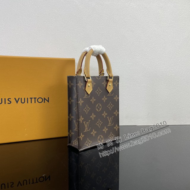 Lv路易威登2023專櫃新款Petit Sac Plat手袋 LV老花手機包迷你手提托特包 M81295 ydh5213